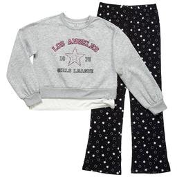 Girls (4-6x) Sweet Butterfly(R) LA Fleece Top & Star Legging Set