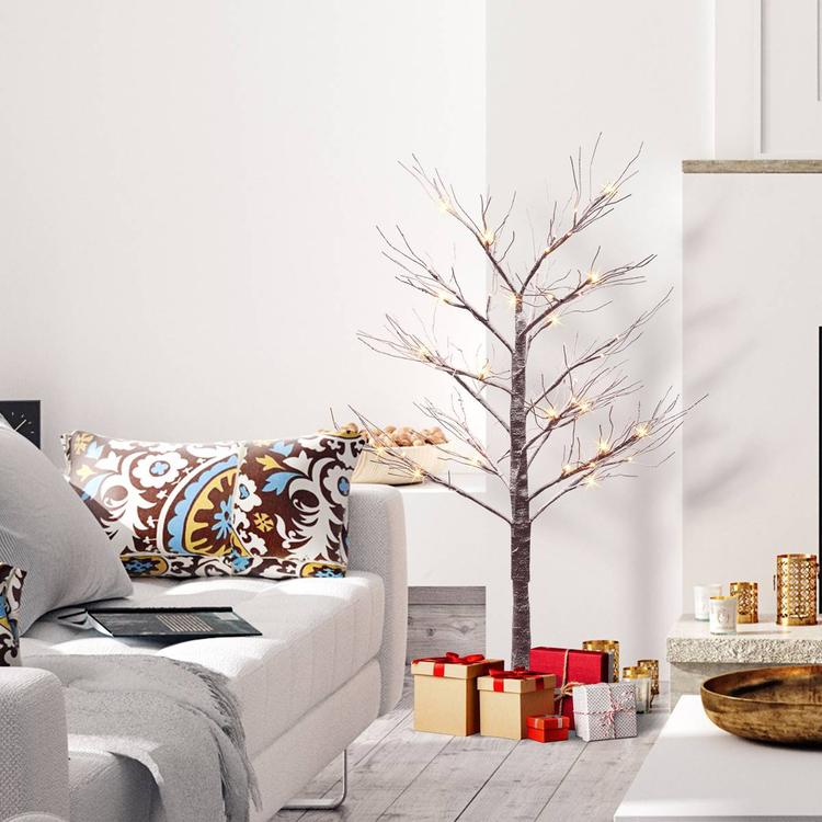 Puleo International 4ft. Pre-Lit Artificial Christmas Twig Tree