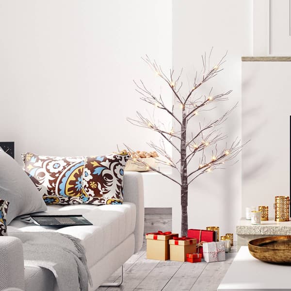 Puleo International 4ft. Pre-Lit Artificial Christmas Twig Tree