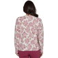 Petite Hearts of Palm Berry Fabulous Long Sleeve Floral Sweater - image 2