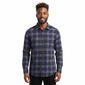 Mens Mountain Ridge Long Sleeve Flannel Shirt - Charcoal/Blue - image 1
