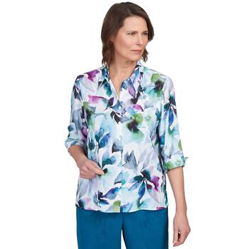 Womens Alfred Dunner Classics Watercolor Floral Blouse - Boscov's