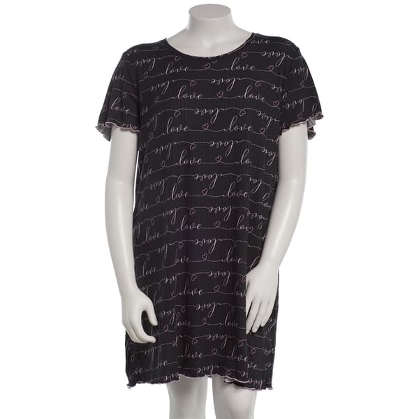 Plus Size Charmour Short Sleeve Love Script Nightshirts