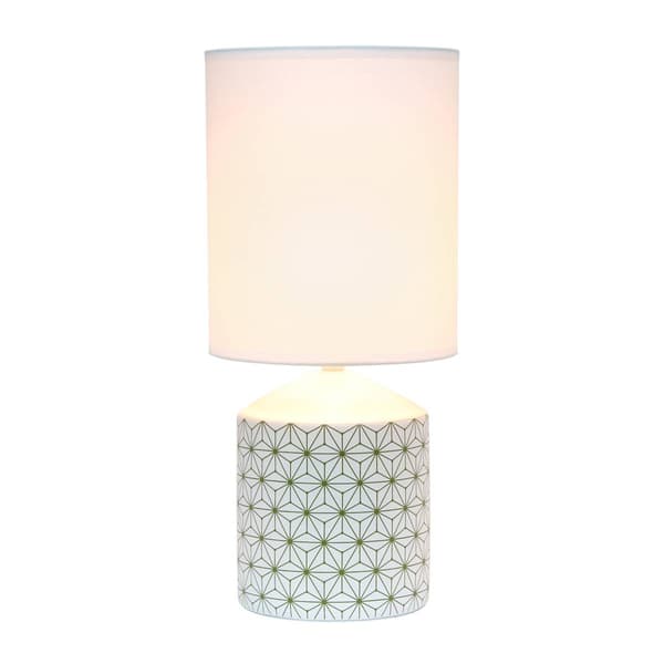 Simple Designs Black Squares Fresh Prints Ceramic Base Table Lamp - image 