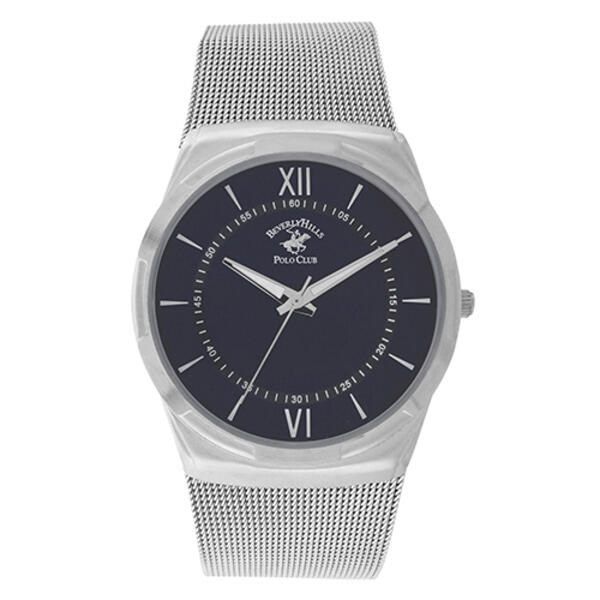 Mens Beverly Hills Polo Club Silver Mesh Watch - 54177 - image 