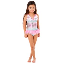 Pink Flamingo Girls Swimsuits (8 - 20), Tropical Cute Kids Jr