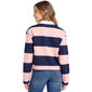 Juniors No Comment Striped Rugby Fleece Pullover- Pink - image 3
