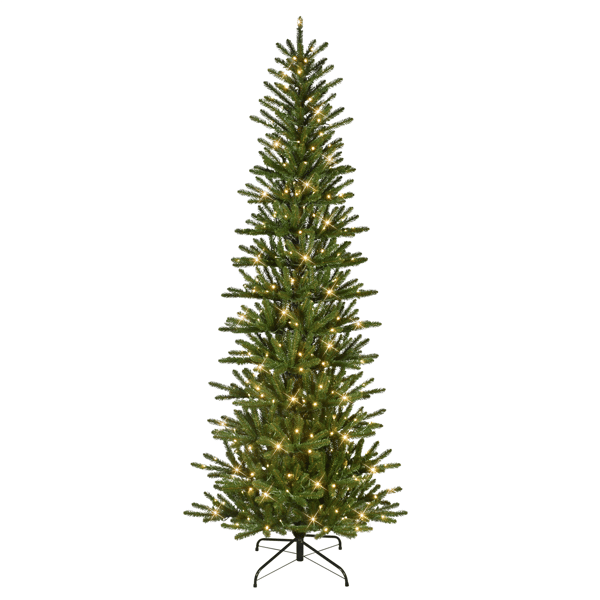 Puleo International 7.5ft. Pre-Lit Slim Mountain View Spruce Tree
