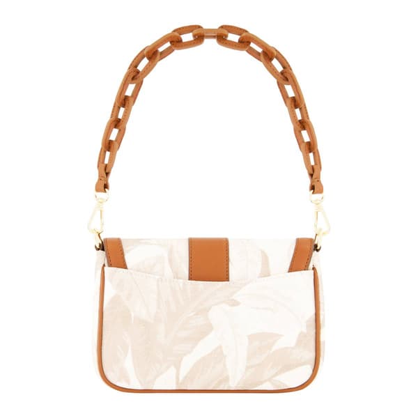 Tommy Bahama Leather Trim Floral Crossbody Flap