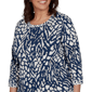 Plus Size Alfred Dunner Good To Go 3/4 Sleeve Abstract Blouse - image 5