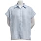 Womens Notations Dolman Sleeve Stripe Linen Casual Button Down - image 1