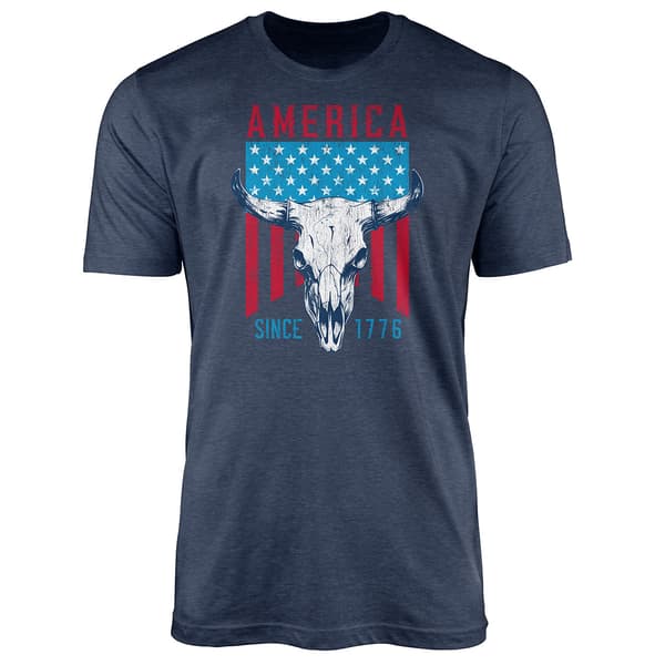 Mens Cow Skull USA Tee - image 