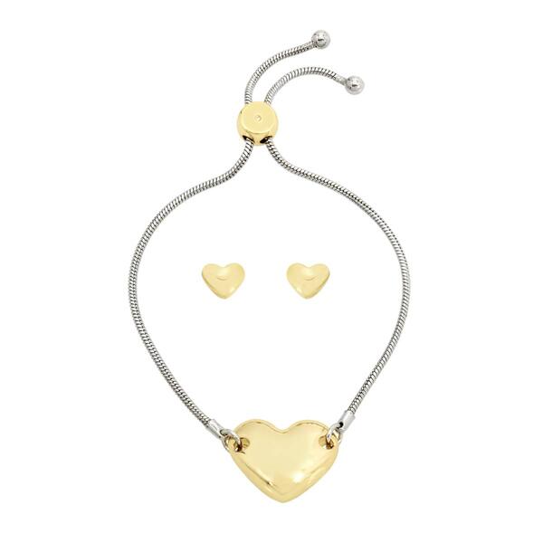 Steve Madden Puffy Heart Jewelry Set - image 