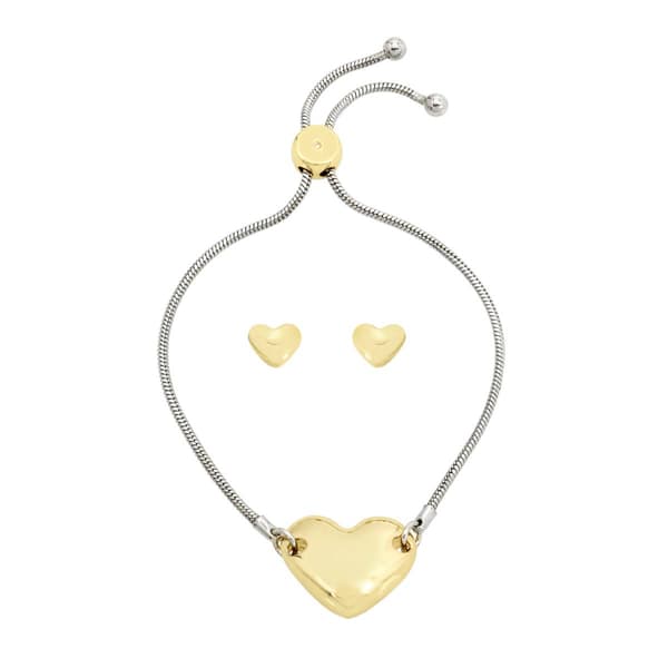 Steve Madden Puffy Heart Jewelry Set - image 