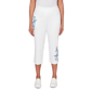 Petite Alfred Dunner Mykonos Floral Embroidery Fringe Hem Capris - image 1