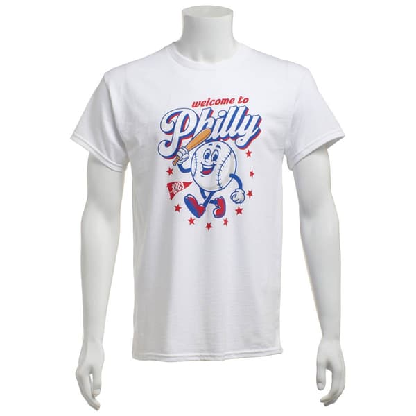 Mens Tailgate Philadelphia Baseball Short Sleeve Tee - White - image 