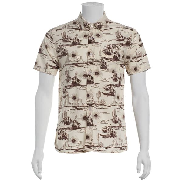 Young Mens VSTR Short Sleeve Desert Button Down Shirt