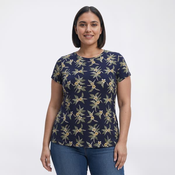 Plus Size Preswick & Moore(R) Short Sleeve Floral Hibiscus Tee - image 