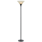 HomeRoots 71 Bronze Torchiere Floor Lamp With Beige Frosted Gla - image 1
