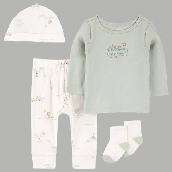 Baby Boy (NB-12M) Carter''s(R) 4pc. Gator & Turtle Pants Set