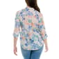 Plus Size Zac & Rachel 3/4 Sleeve Floral Front Pleat Blouse - image 3