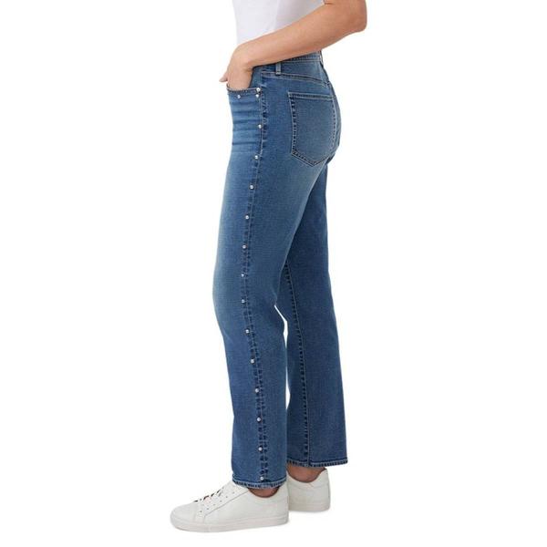 Womens Seven7 Studded Vintage Straight Leg Jeans