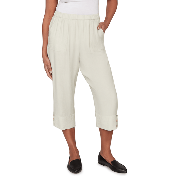 Petites Alfred Dunner Vintage Charm Relaxed Elastic Waist Front - image 