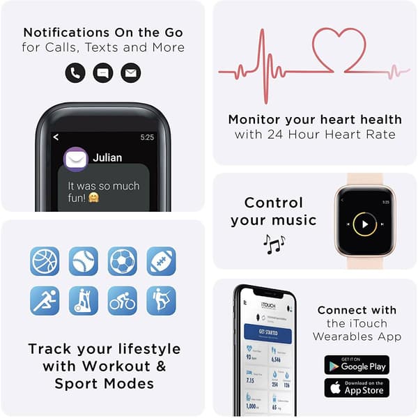 iTouch Air 3 Smartwatch Fitness Tracker - 500006B-4-42-G02