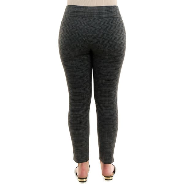 Womens Zac &amp; Rachel Plaid Compression Pants-Grey/Black