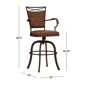 HH2 Home Bridgetown Tilt Base Metal Bar Height Swivel Stool - image 6