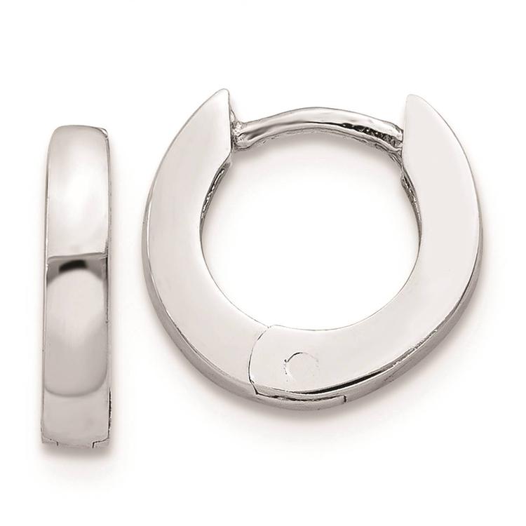 Gold Classics(tm) 14kt. White Gold Polished Hoop Earrings
