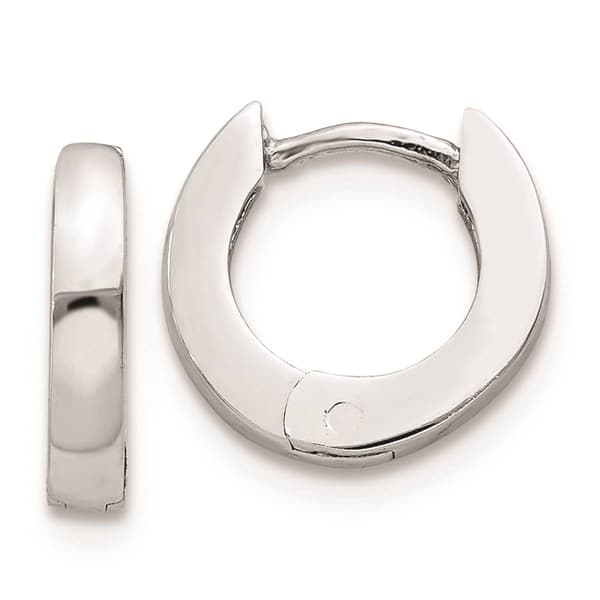 Gold Classics(tm) 14kt. White Gold Polished Hoop Earrings - image 