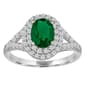 Gemstone Classics(tm) Silver Emerald/Sapphire Oval Halo Ring - image 1