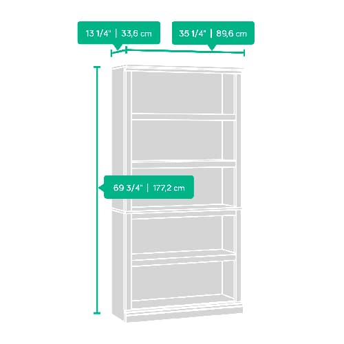 Sauder 5 Shelf Bookcase - Black