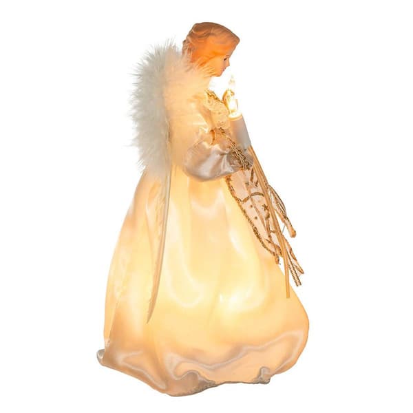 Kurt Adler 10-Light 9in. Ivory & Gold Angel Treetop