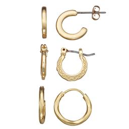 Napier Gold-Tone Trio Hoop Earrings