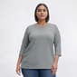 Plus Size Hasting & Smith 3/4 Sleeve Solid Round Neck Tee - image 4
