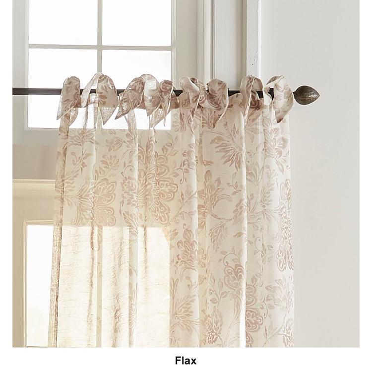 Elrene Westport Floral Tie-Top Sheer Window Curtain