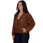 Womens Ruby Rd. English Countryside Faux Suede Bomber Jacket - image 3
