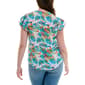 Womens Zac & Rachel Flutter Sleeve Beach Scenic Crepe Blouse - image 2