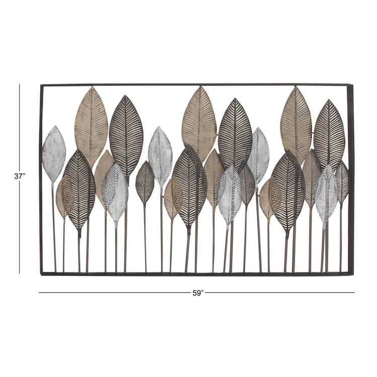 9th & Pike® Large Textured Metal Leaf Wall Art