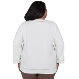Plus Size Alfred Dunner Luxe Be A Lady Floral Embroidery Blouse