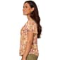 Womens Democracy Short Flounce Sleeve Button Front Blouse - image 3