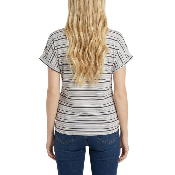 Petite NY Collection Short Sleeve Stripe Side Tie Hem Tee
