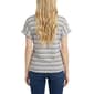 Petite NY Collection Short Sleeve Stripe Side Tie Hem Tee - image 2