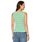 Womens Democracy Sleeveless Peplum Hem Stripe Pointelle Sweater - image 2