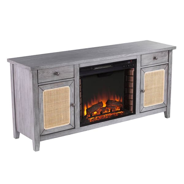 Southern Enterprises Edderton Electric Fireplace w/ Media Storage