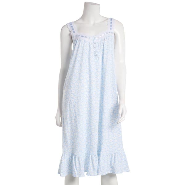 Womens Sophia by Rene Rofe Tank Lace Trim Nightshirt - image 