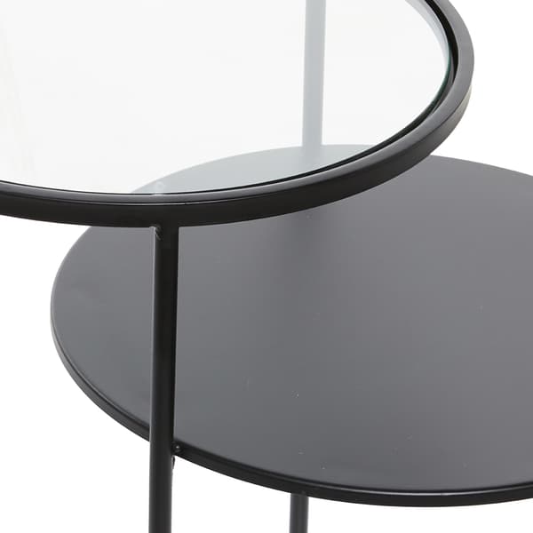 9th & Pike® Round Glass And Metal Layered Accent Table - Set Of 2