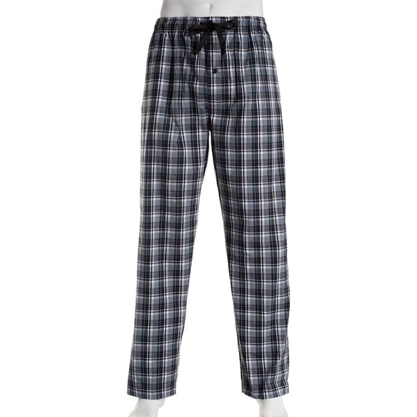 Mens Preswick & Moore Plaid Stretch Pajama Pants - Black Plaid - image 